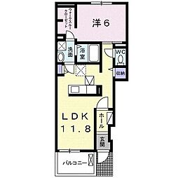 響 1LDKの間取図画像