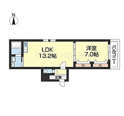 グランシエルオオタ 1LDKの間取図画像