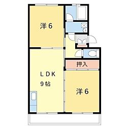 西浜コーポラス 2LDKの間取図画像