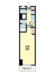メゾン山水 1Kの間取図画像
