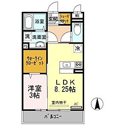 CreekPalace 1LDKの間取図画像