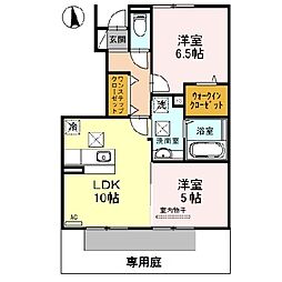 D-roomシルクマムB 2LDKの間取図画像