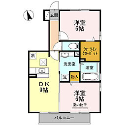 プリマヴェーラ春日 2DKの間取図画像