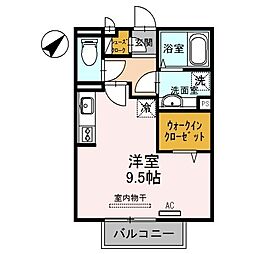 ドイスドゥアス ワンルームの間取図画像