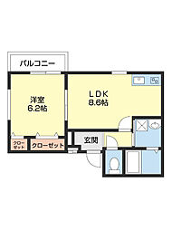 フジパレス和歌山駅南3番館 1LDKの間取図画像