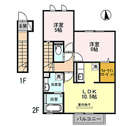 D-roomシルクマムA 2LDKの間取図画像