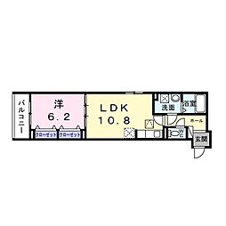 ヒカルサ和歌山城北サウス 1LDKの間取図画像