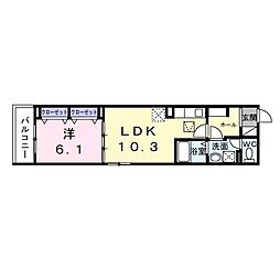 ヒカルサ和歌山城北サウス 1LDKの間取図画像