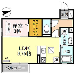 ソルグルージャ八軒家 1LDKの間取図画像