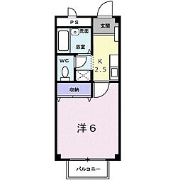 メゾンハッピー1 1Kの間取図画像