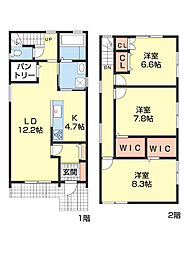 仮)鷹匠町新築 3LDKの間取図画像