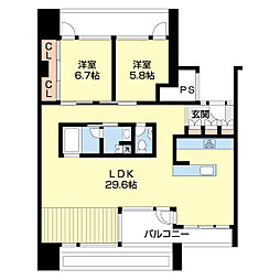 Wajima十番丁 2LDKの間取図画像