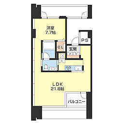 Wajima十番丁 1LDKの間取図画像