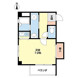 ラークスパー ワンルームの間取図画像