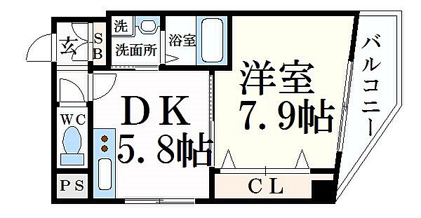 兵庫県姫路市南畝町２丁目(賃貸マンション1DK・5階・29.75㎡)の写真 その2