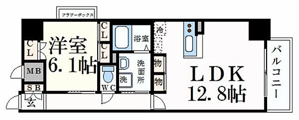 兵庫県姫路市博労町(賃貸マンション1LDK・4階・52.34㎡)の写真 その2