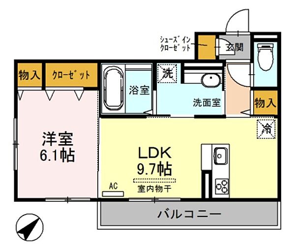 兵庫県加古川市平岡町一色西２丁目(賃貸アパート1LDK・2階・42.32㎡)の写真 その2