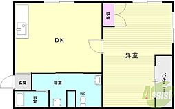 野上マンション 1DKの間取図画像