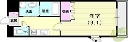 エイトピア八木 1Kの間取図画像
