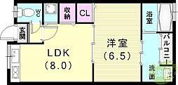 ジュラク・A 1LDKの間取図画像