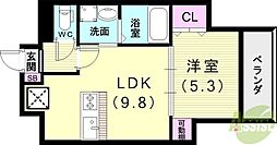 フリオ明石中央 1LDKの間取図画像