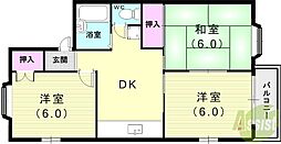 ソアール西明石 3DKの間取図画像