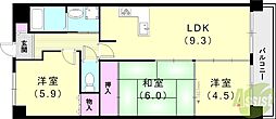 フロックス西明石 3LDKの間取図画像