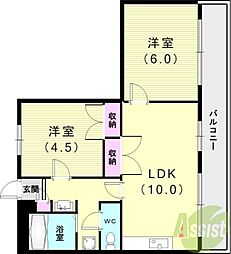 ダイコーポ西藤江 2LDKの間取図画像