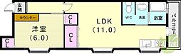 メゾン明美 1LDKの間取図画像