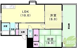 ロイヤルシャルム土山 2LDKの間取図画像