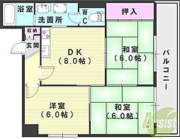 誠光ハイツ 3DKの間取図画像