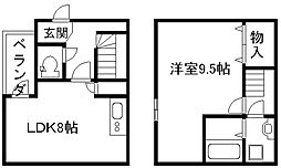 アルカス千本通 2階1LDKの間取り