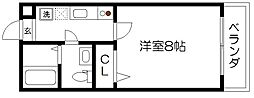 アークリード今出川大宮 1Kの間取図画像