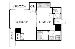 グラシオン西陣 1DKの間取図画像