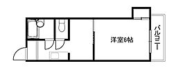 Requie紫竹 1Kの間取図画像