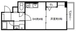 カーサ鞍馬口 1DKの間取図画像
