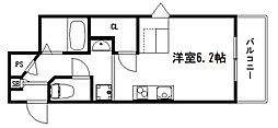 デ・リード御所北 ワンルームの間取図画像