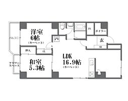 京都グランドハイツ 2LDKの間取図画像