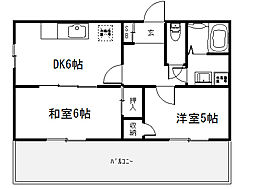 フォーラム祇園 2DKの間取図画像