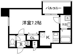 アクアプレイス京都二条城 1Kの間取図画像