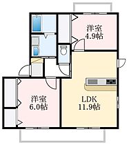 大阪府堺市中区辻之（賃貸アパート2LDK・1階・53.25㎡） その2