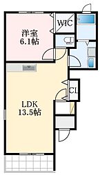 泉北高速鉄道 栂・美木多駅 徒歩18分の賃貸アパート 2階1LDKの間取り