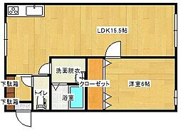 I.ECOI 2階1LDKの間取り