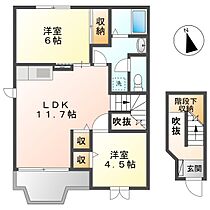 ヴィラ・フローラB  ｜ 岡山県倉敷市茶屋町（賃貸アパート2LDK・2階・58.12㎡） その2