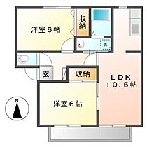 ラピュータ大島Ａ  ｜ 岡山県倉敷市大島（賃貸アパート2LDK・2階・52.66㎡） その2