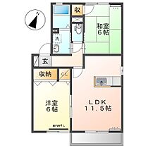 ピュアＡ  ｜ 岡山県総社市溝口（賃貸アパート2LDK・2階・53.76㎡） その2