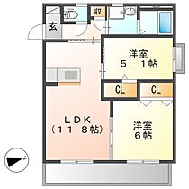 ＫＩＡＲＡII  ｜ 岡山県倉敷市福島（賃貸マンション2LDK・2階・52.42㎡） その2