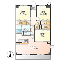 シャン・ド・レギュム  ｜ 岡山県倉敷市老松町5丁目（賃貸マンション3LDK・2階・84.41㎡） その2