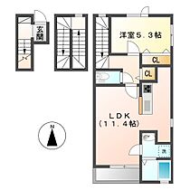 岡山県倉敷市西中新田（賃貸アパート1LDK・3階・53.71㎡） その2