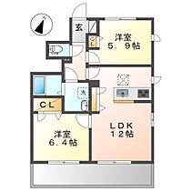 岡山県倉敷市真備町川辺（賃貸アパート2LDK・1階・57.63㎡） その2